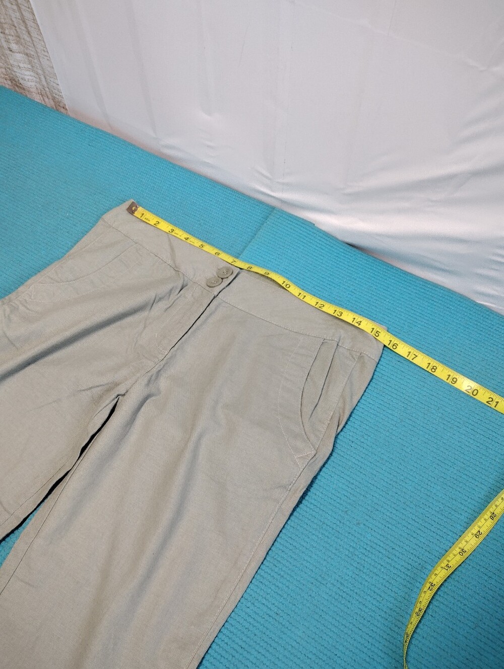 NEW Tulle Los Angeles Capri Linen Blend Pants Cropped Low Rise  - 6 - Picture 5 of 9
